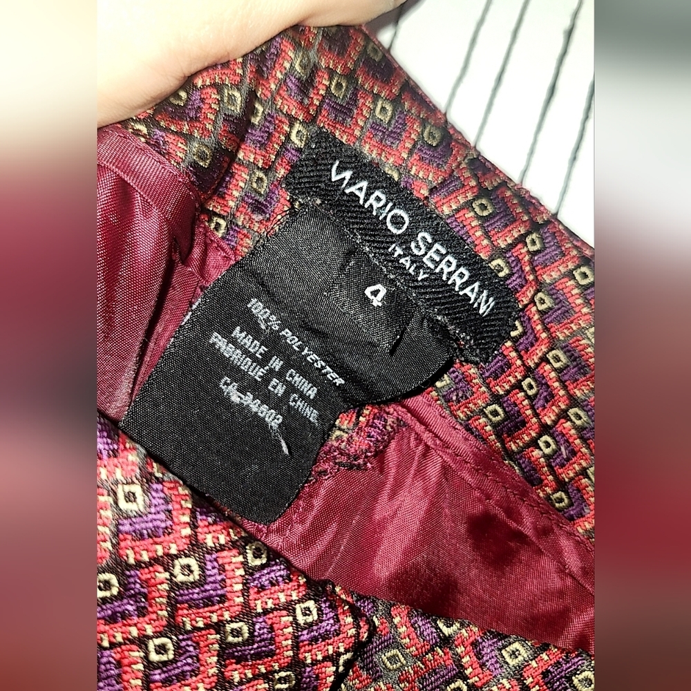✨️Mario Serrani Red and Black Geometric Pants✨️ - Picture 3 of 4